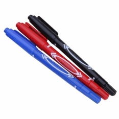 MStore CD/DVD Permanent Marker, Double Headed Berminyak Mark PEN, Ultra Fine Point, Set 3-Intl