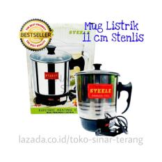 SinarTerang - Mug Listrik 11 cm Stenlis Teko Elektrik Pemanas Air Kopi Teh Water Heater 11cm Bagus Grosir Murah