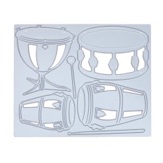 Alat Musik Bas Drum DIY Logam Stensil Scrapbook Cutting Die-Internasional