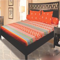 My Love Sprei Queen Tinggi 30 cm Motif Orange Aztec 160x200 cm