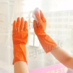 Natural Rubber Latex Waterproof Kitchen Long Gloves Dish Washingcleaning M Size