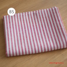 Naturalistik Kain Katun Linen Art Western Serbet Meja Jepang Sederhana Stripe Check Food Gambar 44X32 Cm-Intl