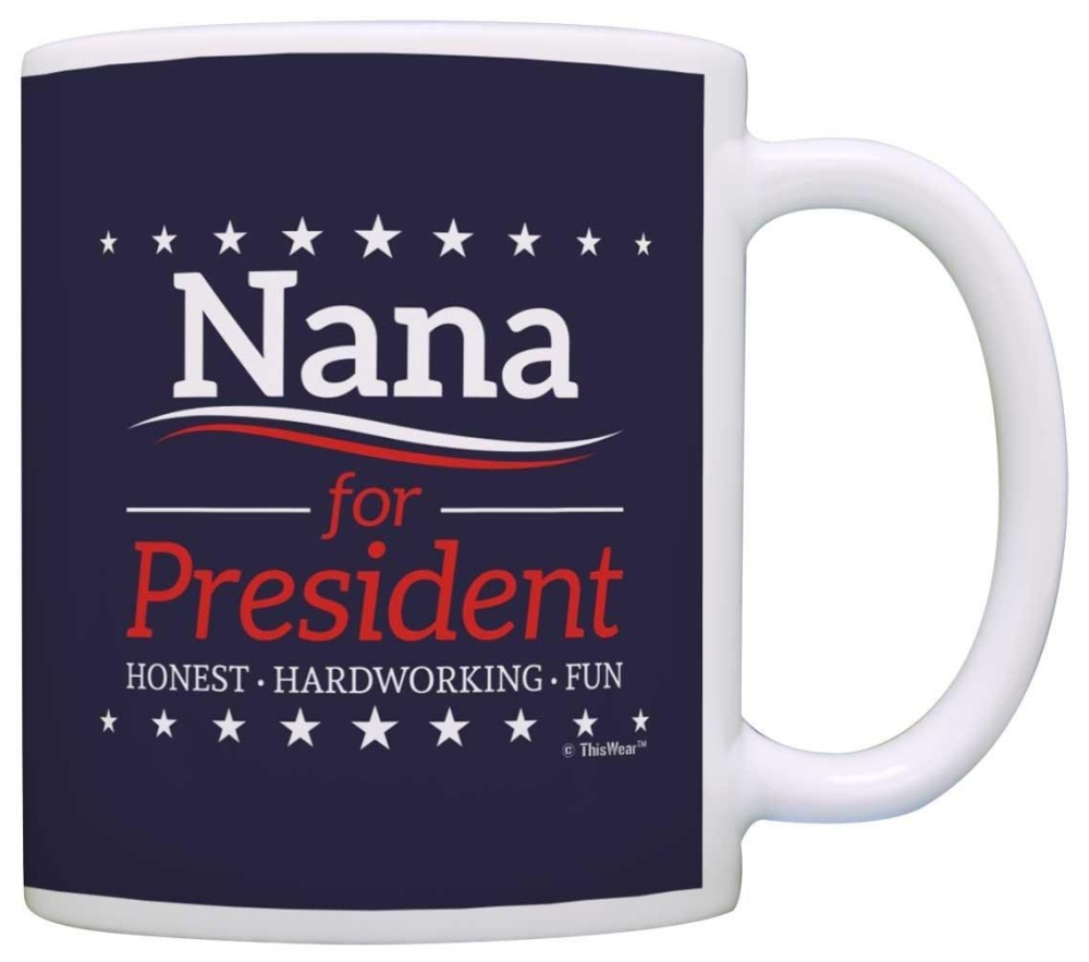 Nenek Hadiah Ulang Tahun Nana untuk Presiden Lucu Hadiah Hari Ibu Kopi Mug Teh Cangkir Biru-Internasional