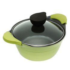 Neoflam Eela Panci Kaserol Berlapis Keramik dengan Tutup Kaca - 24 cm - Die Cast Aluminum - Hijau