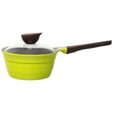 Neoflam Eela Panci Saus Berlapis Keramik dengan Tutup Kaca -18 cm-Die Cast Aluminum- Hijau