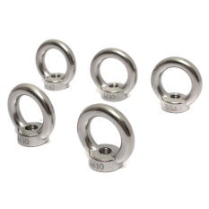 Still Baru 5 Buah Stainless Steel 304 Perak M10 Mur With Bentuk Cincin Bermata Berulir