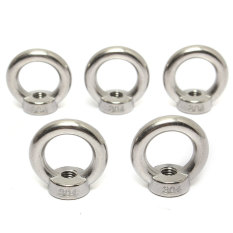 Baru 5 Pcs Stainless Steel 304 Perak M10 Ulir Mur dengan Bentuk Cincin Bermata