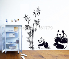 New Black Giant 100*90CM Panda Bamboo Wall Stickers Living Room TV Wall Sofa Removable Home Sticker Wall Sticker Art AY9051 - intl