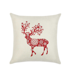 Baru Natal Elk Dekorasi Rumah Sofa Bed Poliester Pinggang Melempar Cushion Cover PillowCase