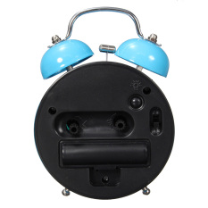 New Classic Double Diam Bel Alarm Samping Tempat Tidur Jam QUARTZ Night Light Blue
