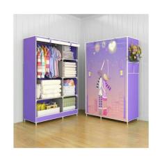 Hokky New Cloth Rack With Cover Lemari Pakaian Baju Love