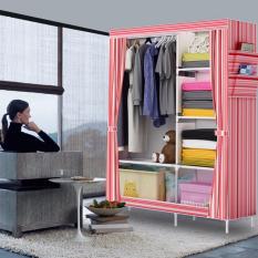 Allunique NEW Lemari Pakaian Portable - Salur Pink