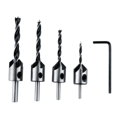 Baru Berguna Countersink Mata Bor Tekan Alat untuk Membesarkan Lubang 5 Galur Talang Pekerjaan Tukang Kayu
