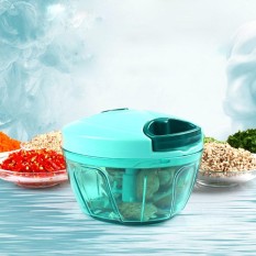 NiceEshop Multifungsi Praktis Mini Chopper Makanan Chopper Sayuran Chopper Mincer Handheld Manual Food Processor 3 Sharp Pisau Stainless Steel Makanan Slicer untuk Salad/Bawang Putih/Buah/Sayuran/Herbal/Bawang/Saus/Purees Dll-Intl