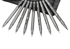 NICESHOP. 9 Pack cap kaya Waterproof Fineliner dengan tas dompet berbagai macam garis baik Tip menulis titik perancangan gambar grafis Set pembuat komik gambar pena dengan kuas pena - International