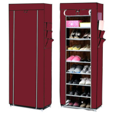 Nine box - Rak Sepatu 10 Cover 9 Tingkat - Burgundy Red