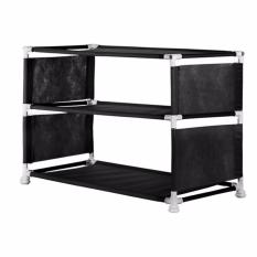 NINE BOX - Rak Sepatu Minimalis 3 susun/Rak sepatu portable/Rak serbaguna 3 susun - W3 HITAM