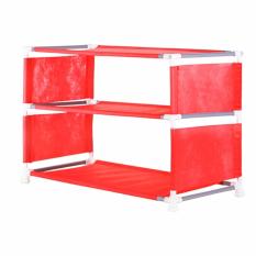 NINE BOX - Rak Sepatu Minimalis 3 susun/Rak sepatu portable/Rak serbaguna 3 susun - W3 MERAH
