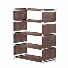 NINE BOX - Rak Sepatu Minimalis 5 susun/Rak sepatu portable/Rak serbaguna 5 susun - W5 COKELAT