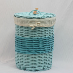 Nine Square Keranjang Pakaian Rotan 2tone -Pink / Blue