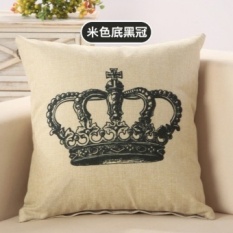 Nordic IKEA Retro Hitam dan Putih CROWN Bantal Cover Mobil Bantal Sofa Bantal Bantal Tempat Tidur Besar Kedai Kopi Back- INTL