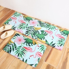 Nordic Tanaman Asli Pintu Kamar Tidur Penyerap Kamar Mandi Non-slip Mat Bisa Cuci Mesin Bed Step Mats -Intl