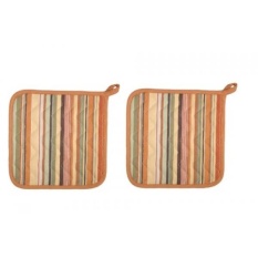 Sekarang Designs Basic Potholders, Essex Stripe Jaffa, Set 2-Intl