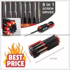 OBENG MULTIFUNGSI SCREWDRIVERS 8 IN 1, SERBAGUNA, TERDAPAT LAMPU, UNIK, MURAH