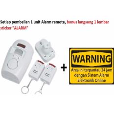 OEM - PIR Motion Sensor Alarm - Dual Remote - Putih sangat bagus dan sensitif cocok untuk parkiran Motor Mobil Etalase Toko Rumah Rukan Ruko Kantor Gudang Jendela Pintu Kamar Kost Kampus Sekolah dll