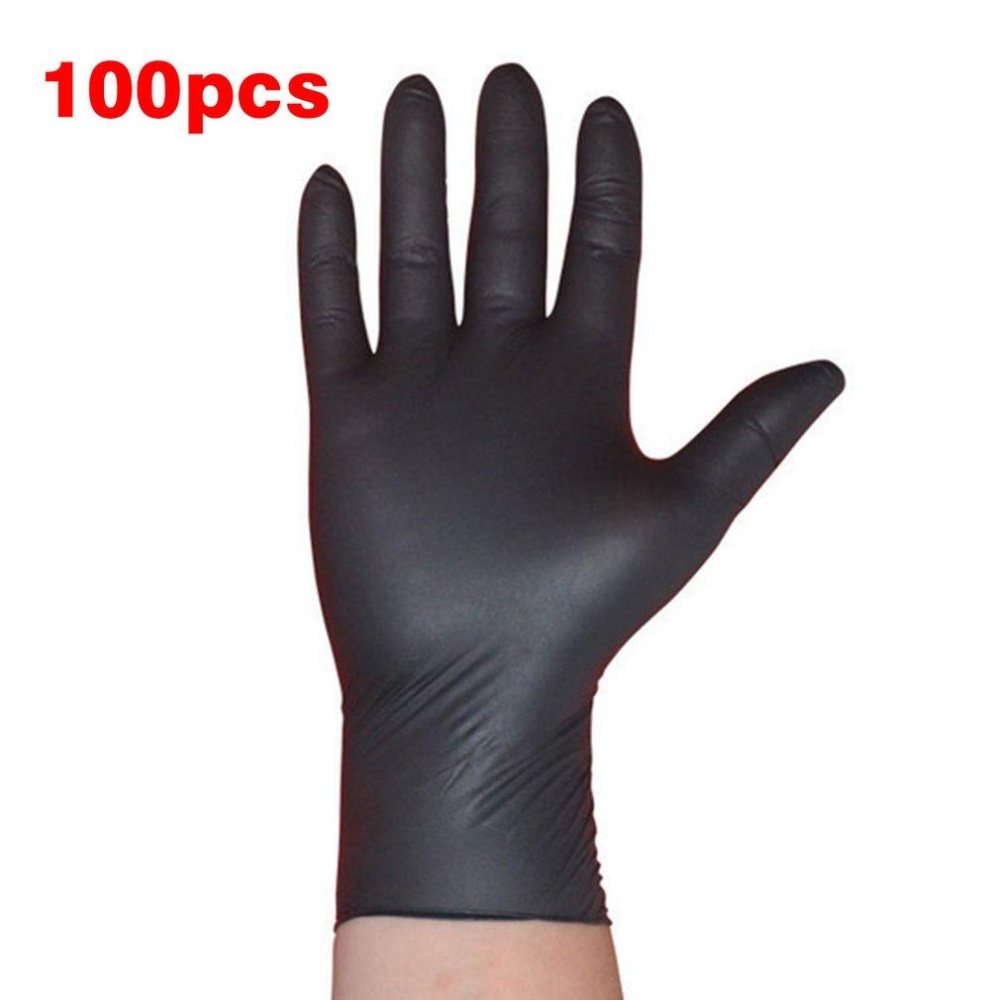 OH 100 Pcs/set Cleaning Disposable Mekanik Glove Hitam Nitril Anti-Statis Sarung Hitam