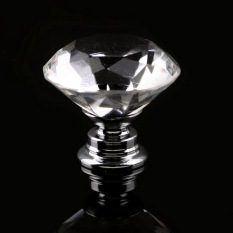 O 10 Buah 30mm Bentuk Diamond Kristal Kaca Lemari Laci Tarik Tombol Pegangan Baru