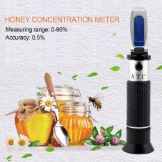 OH LYT-390 Desain Genggam Portabel 0-90 Honey Sugar Solusi Brix Refractometer Hitam & Silver-Intl