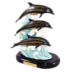 OHOME Pajangan 3D Vintage Keramik Poly Stone Dolphins Patung Hadiah Kado Decor - EV-SP-3742