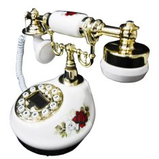 OHOME Telepon Antik Bermotif Bunga Classic Dekor Rumah - AN-T078