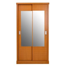 OLC Lemari Pakaian Daytona 2 Sliding Door - Coklat - Khusus Jabodetabek