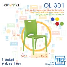 Kursi Plastik Eufurnia Olymplast OL 301 S / Hijau / 4 Pcs / 100% FREE ONGKIR JAWA DENPASAR