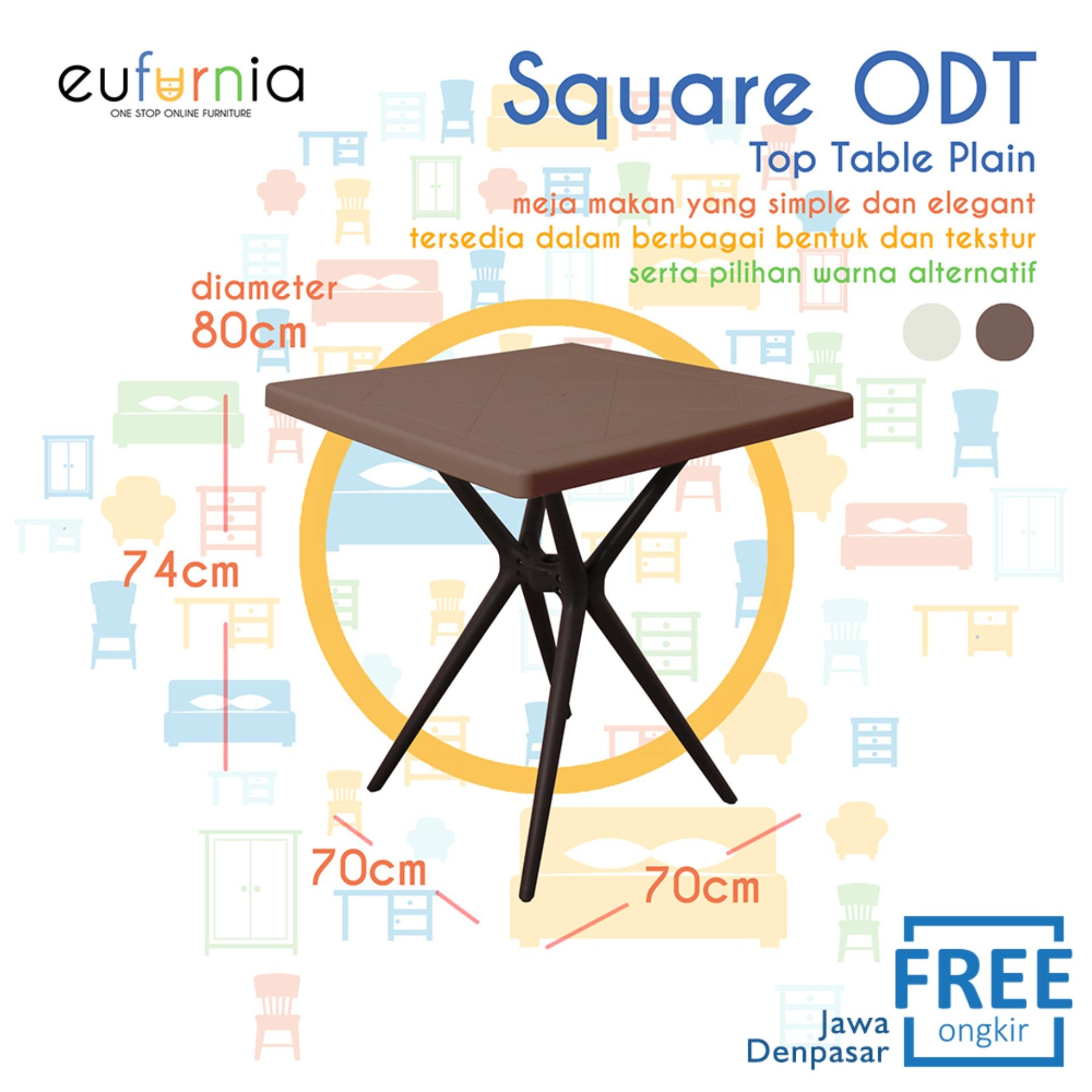 Eufurnia Olymplast Square Dining Table Square ODT / Mocca Motif Kotak Eufurnia Olymplast Square Dining Table Square ODT / Mocca Motif Kotak