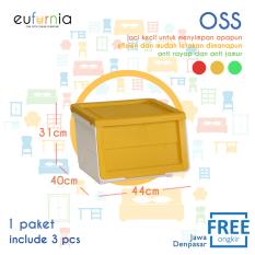 Rak Susun / Tempat Penyimpanan OSS Eufurnia Olymplast Storage Solution / Kuning / 3 Pcs / 100% FREE ONGKIR JAWA DENPASAR