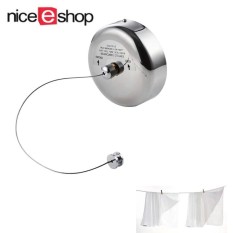 Ooplm 3 Meters Retractable Jemuran, Stainless Steel Laundry Washing Line Clothes Dryer (Sekrup Pengunci Pack-Intl