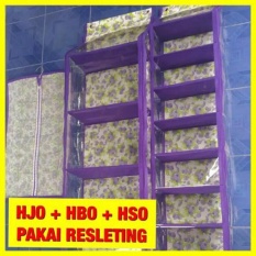 Organizer Bag Tempat Penyimpan Tas Sepatu Hijab Full Resleting - Ungu
