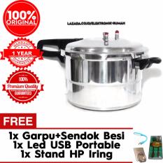 Original 100% Magic Home Panci Presto 12 liter ( Full Stainless Steel ) Gratis Iring Stand + Sendok + Garpu besi + Led Portable