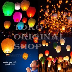 Original Lampu Lampion Lentera Balon Terbang Multiwarna 5 Pcs