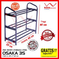 OSAKA Rak Sepatu Sandal 100% stainless steel 3 Susun