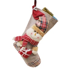Oscar Store Cute Natal Snowman Elk Kaus Kaki Gift Candy Bag Xmas Hanging Pendant Ornamen-Internasional