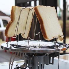 Alat Berkemah 4 Slice Anti Karat Kemah Lipat Toaster Rak Toaster Baki Roti Toast Rak-Internasional