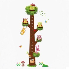 Owls Pohon Bunga Anak-anak Diragukan Lagi Kreatif Tinggi Anotasi Stiker Dinding-Intl