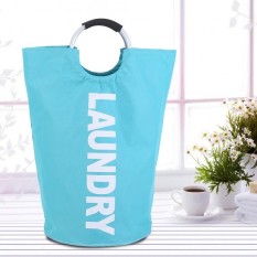 Oxford Dapat Dilipat Laundry Pakaian Keranjang Penyimpanan dengan Alloy Handle Home Organizer Tas Pencuci-Intl