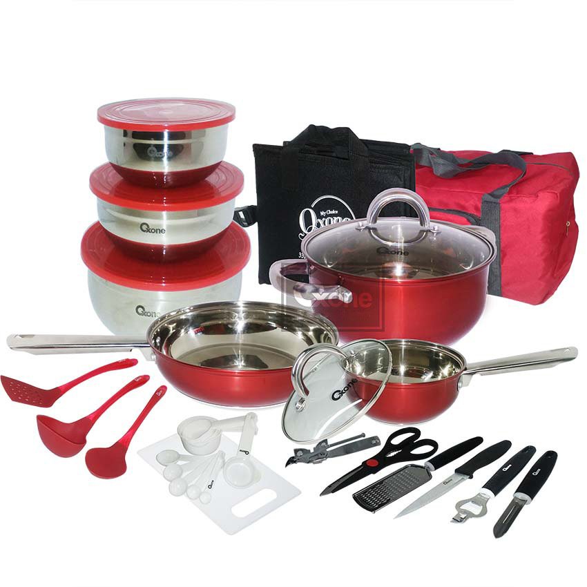 Oxone OX-993 33Pcs Panci Travel Cookware Set