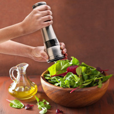 Pabrik Garam Dan Merica Lada dan Gilingan Garam Adjustable Stainless Steel Salt And Pepper Ceramic Grinder Spice Grinder Container Gadget Dapur Barbecue BBQ Tools Kitchen Gadgets Silver - Intl