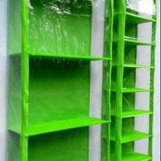PAKET HEMAT 2IN1 JUMBO RAK TAS dan RAK SEPATU GANTUNG RESLETING